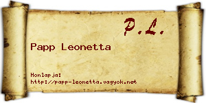 Papp Leonetta névjegykártya