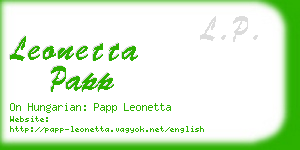 leonetta papp business card